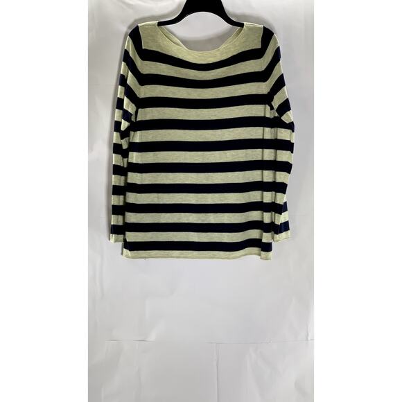 GAP Women's Navy Uniform Bella Striped Boatneck Log Sleeve Pullover Sweater SZ M - Picture 1 of 10